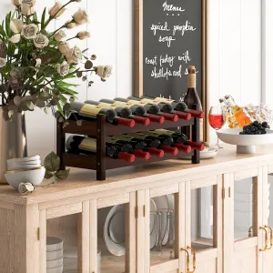 12 Bottle 2-Tier Wine Rack for Kitchen-Coffee