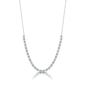 1/2 CTW Diamond Fashion Illusion Set XO 18-inch Necklace in Rhodium Plated Sterling Silver