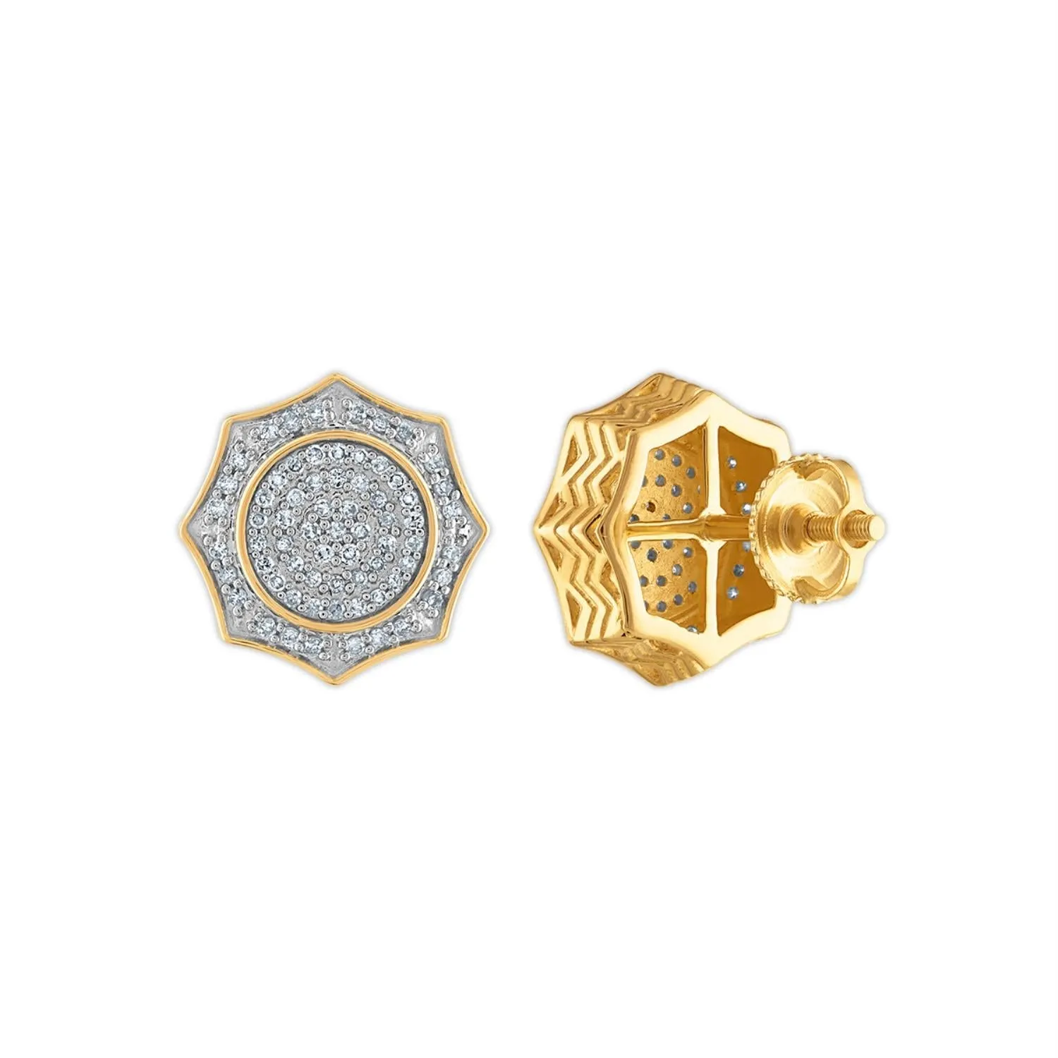 1/2 CTW Diamond Fashion Stud Earrings in 10KT Yellow Gold