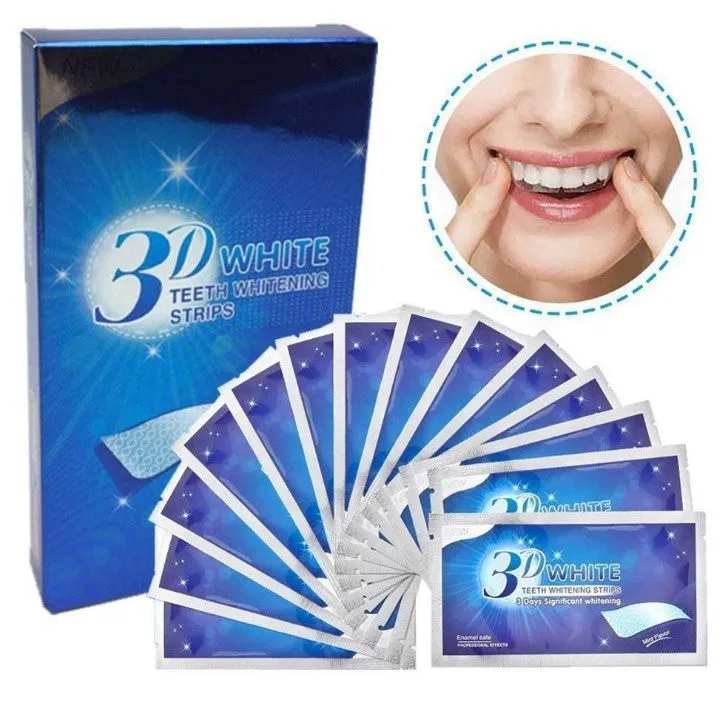 7 Pairs Of 14 WHITE Whitening Teeth Strips