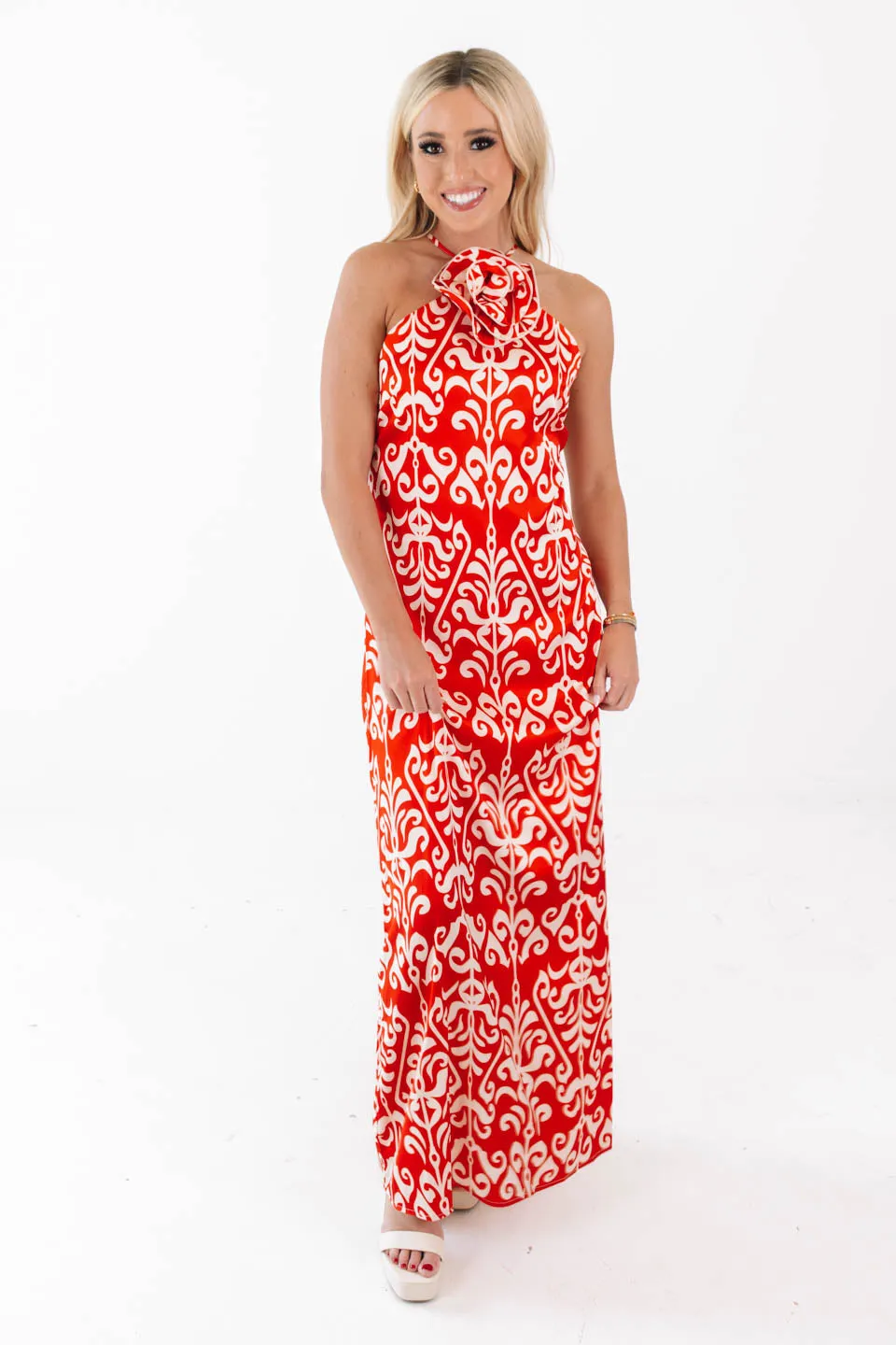 A Dozen Roses Maxi Dress - Red