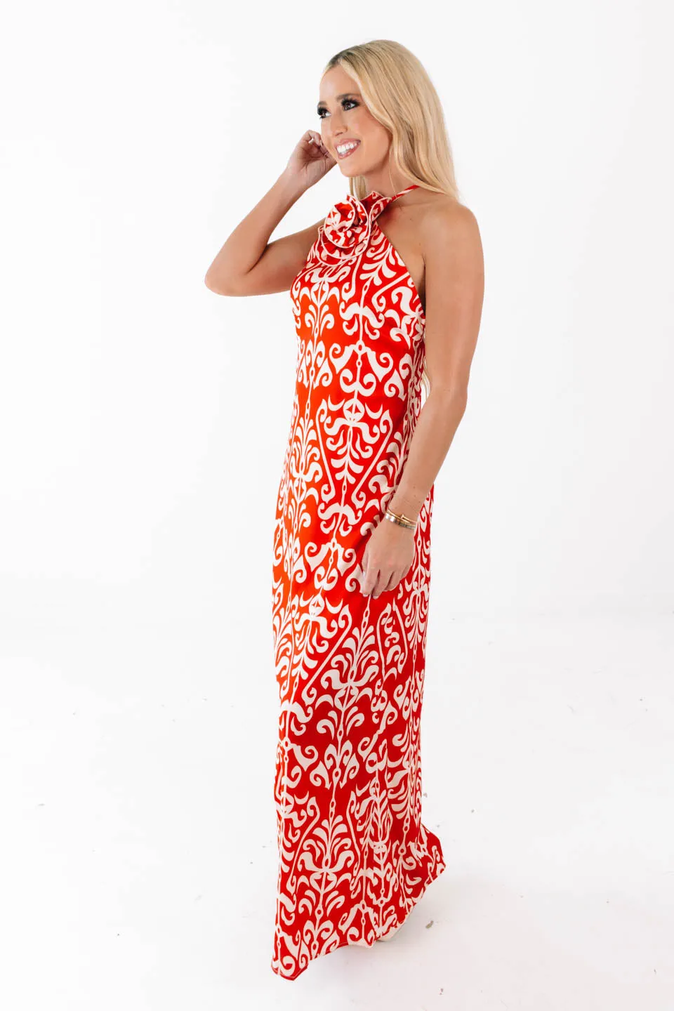 A Dozen Roses Maxi Dress - Red