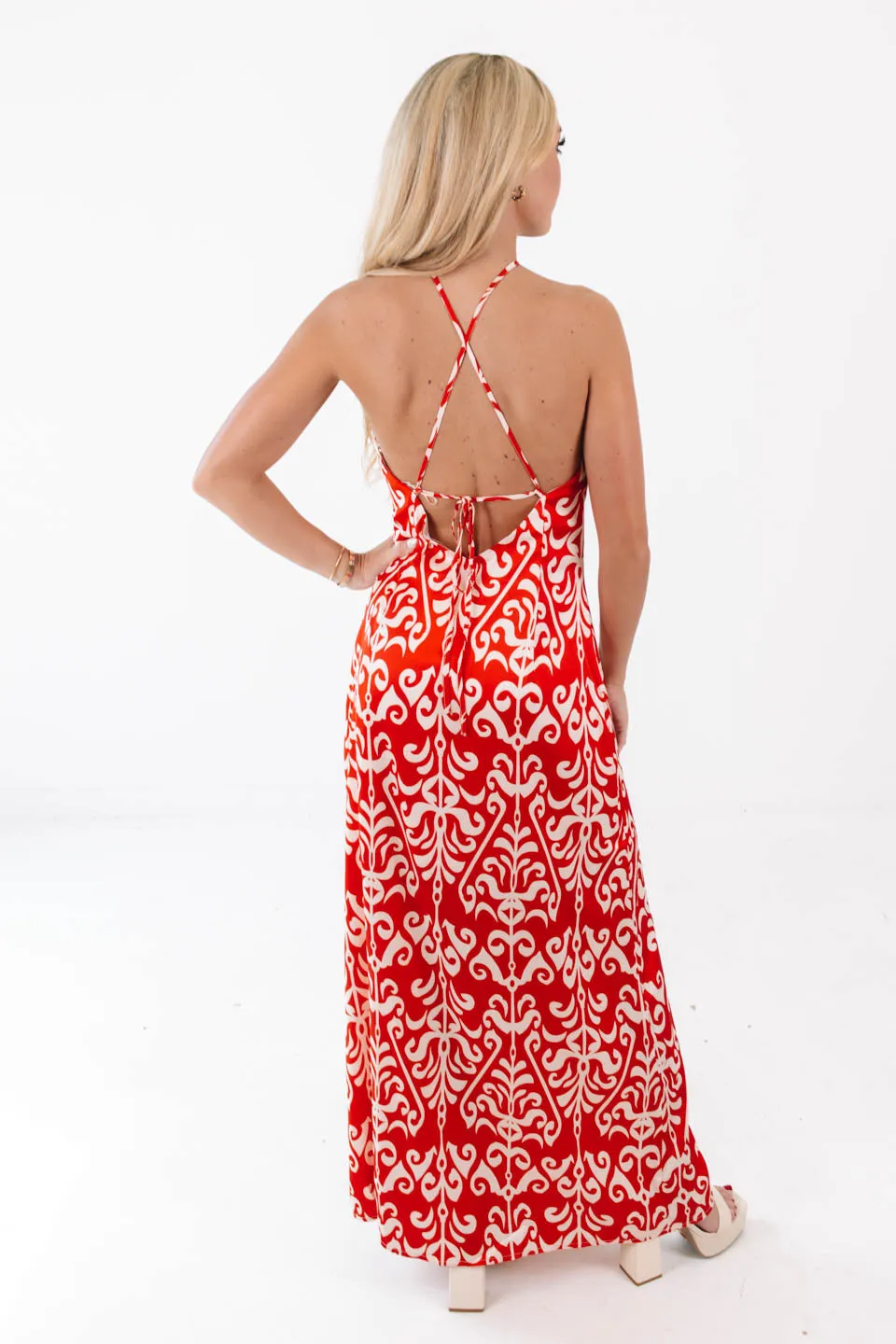 A Dozen Roses Maxi Dress - Red