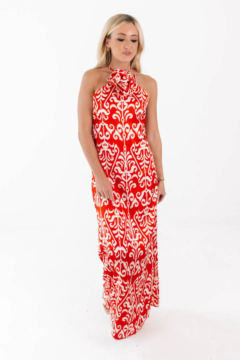 A Dozen Roses Maxi Dress - Red