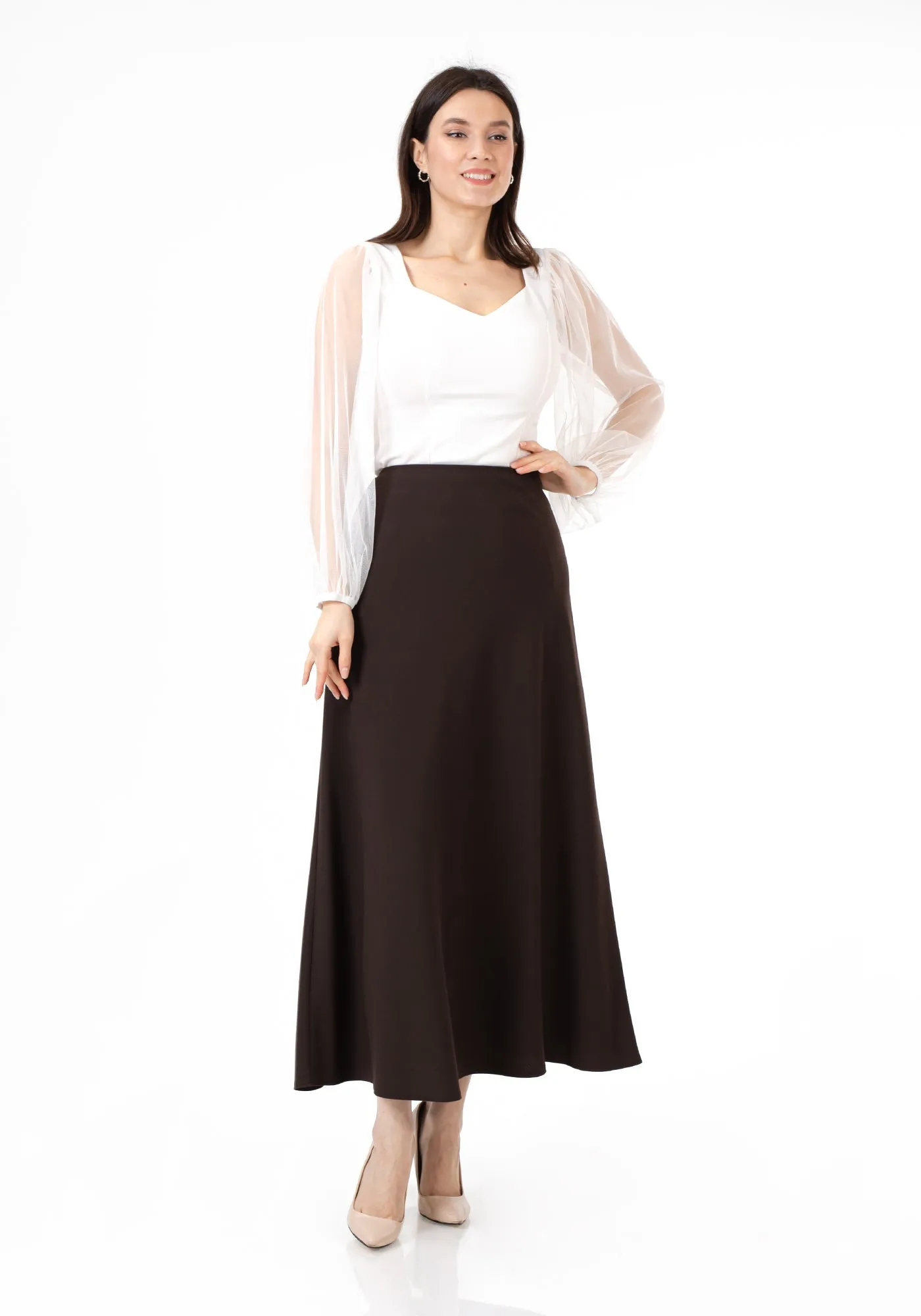 A-Line Style Comfy Maxi Dress Skirt - G-Line