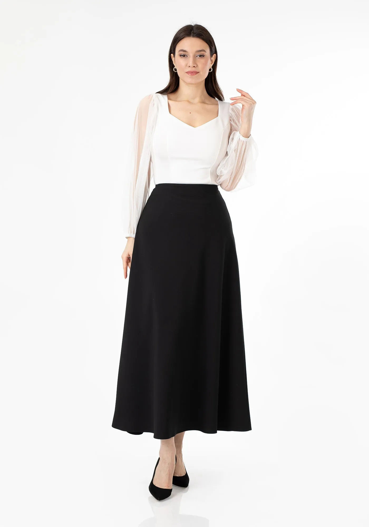 A-Line Style Comfy Maxi Dress Skirt - G-Line