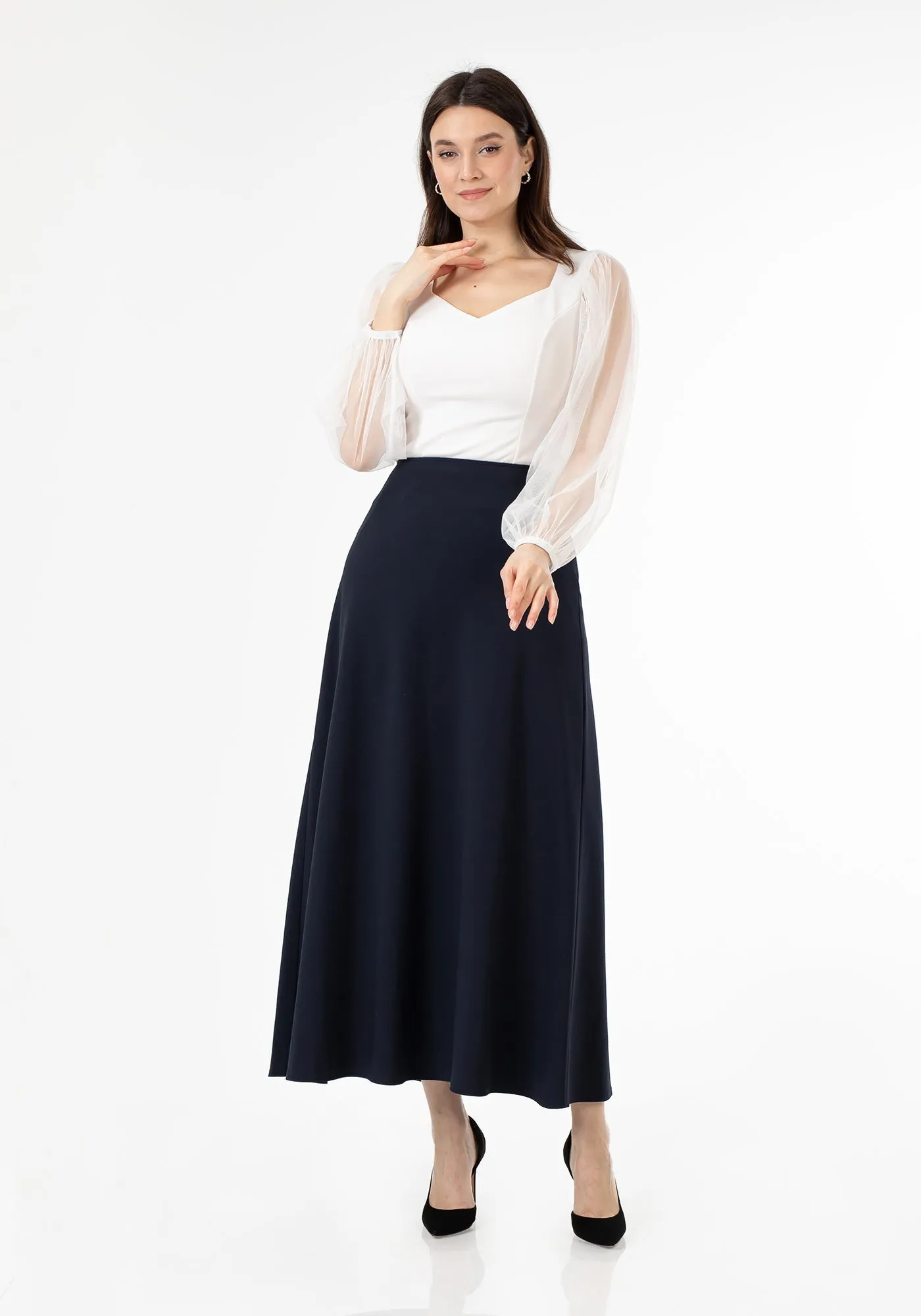 A-Line Style Comfy Maxi Dress Skirt - G-Line