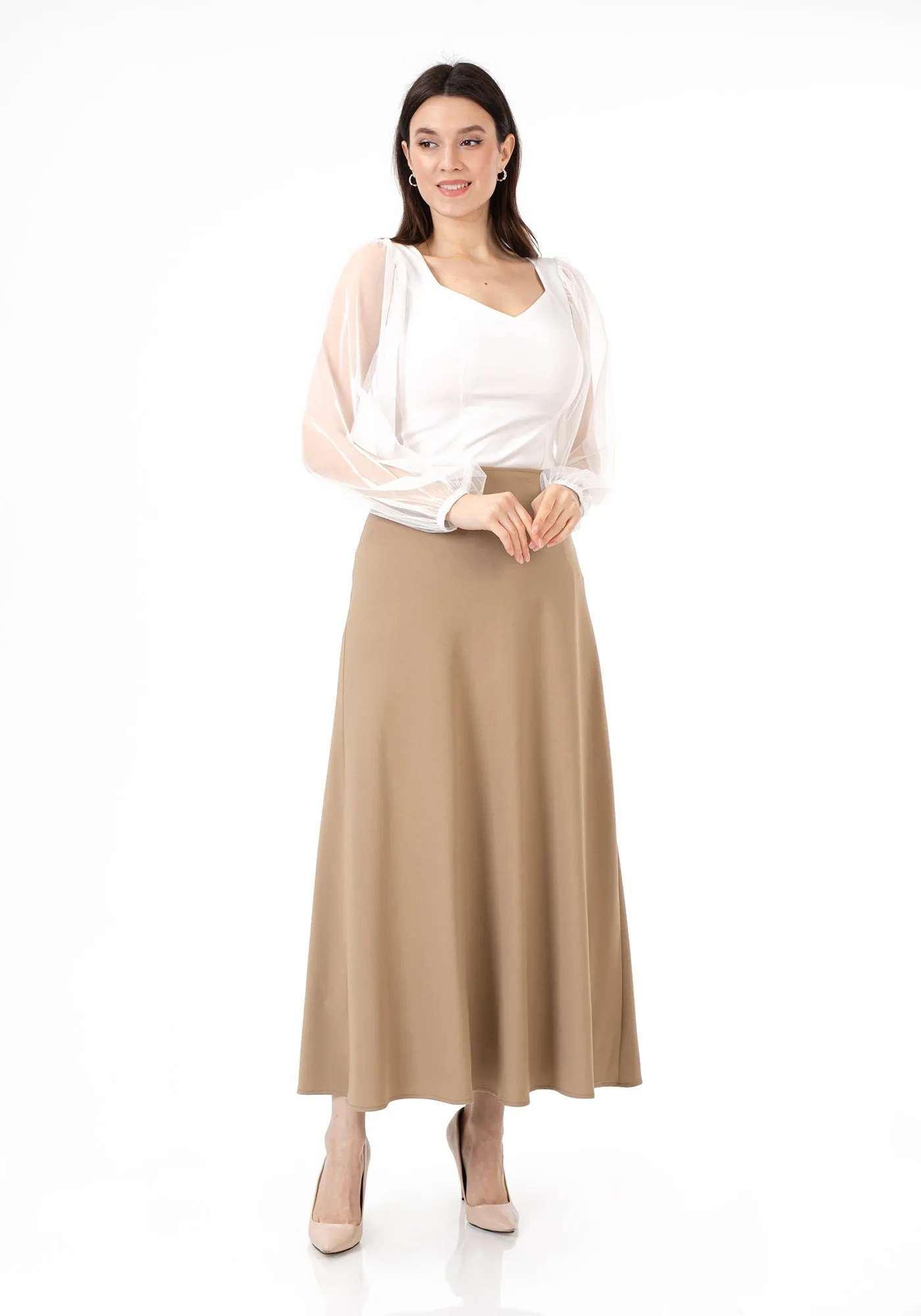 A-Line Style Comfy Maxi Dress Skirt - G-Line