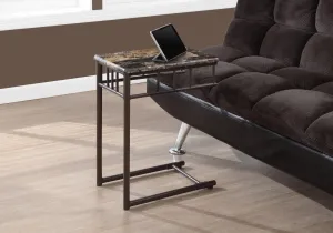 Accent Table - Cappuccino Marble / Bronze Metal