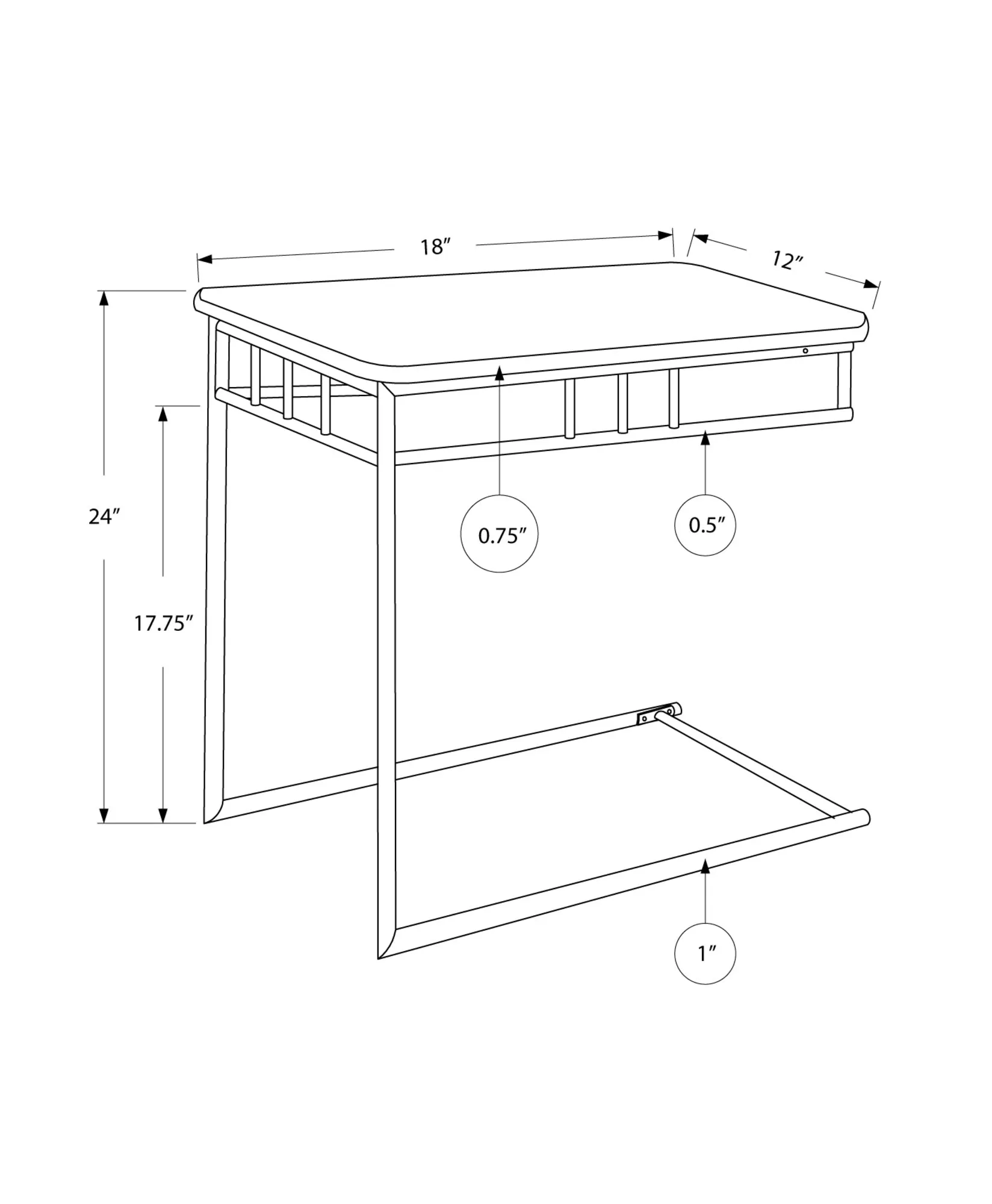 Accent Table - Cappuccino Marble / Bronze Metal