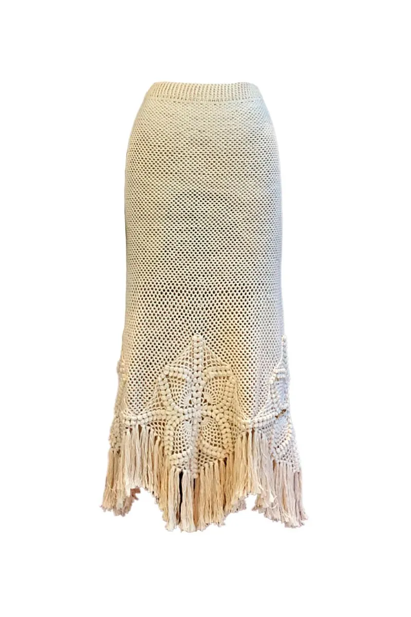 AGNES HAND-WOVEN MIDI SKIRT