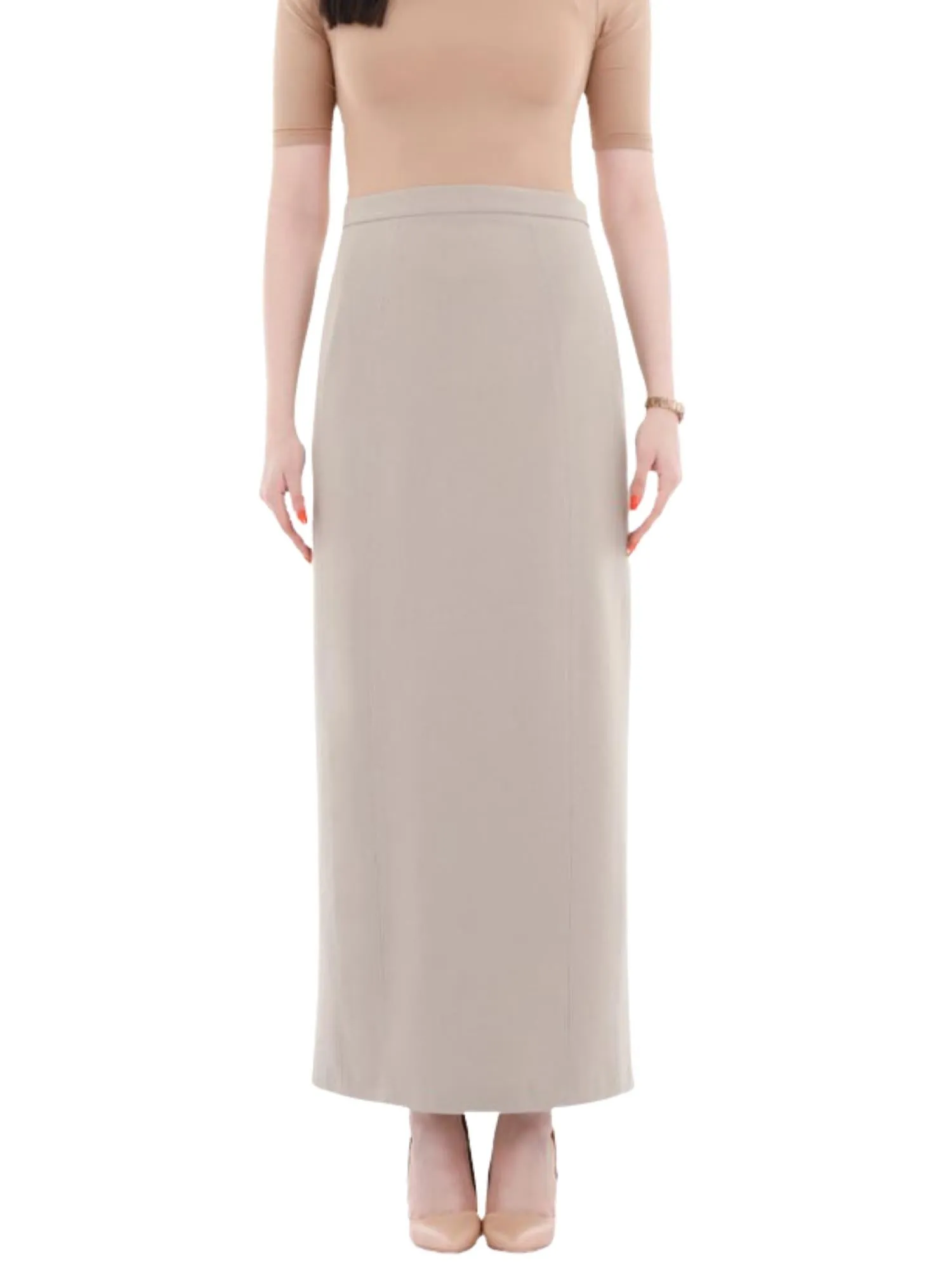 Ankle Length Plus Size Back Split Maxi Skirt - G-Line