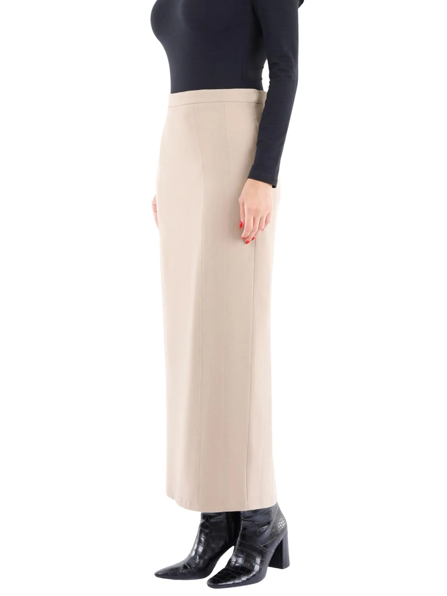 Ankle Length Plus Size Back Split Maxi Skirt - G-Line