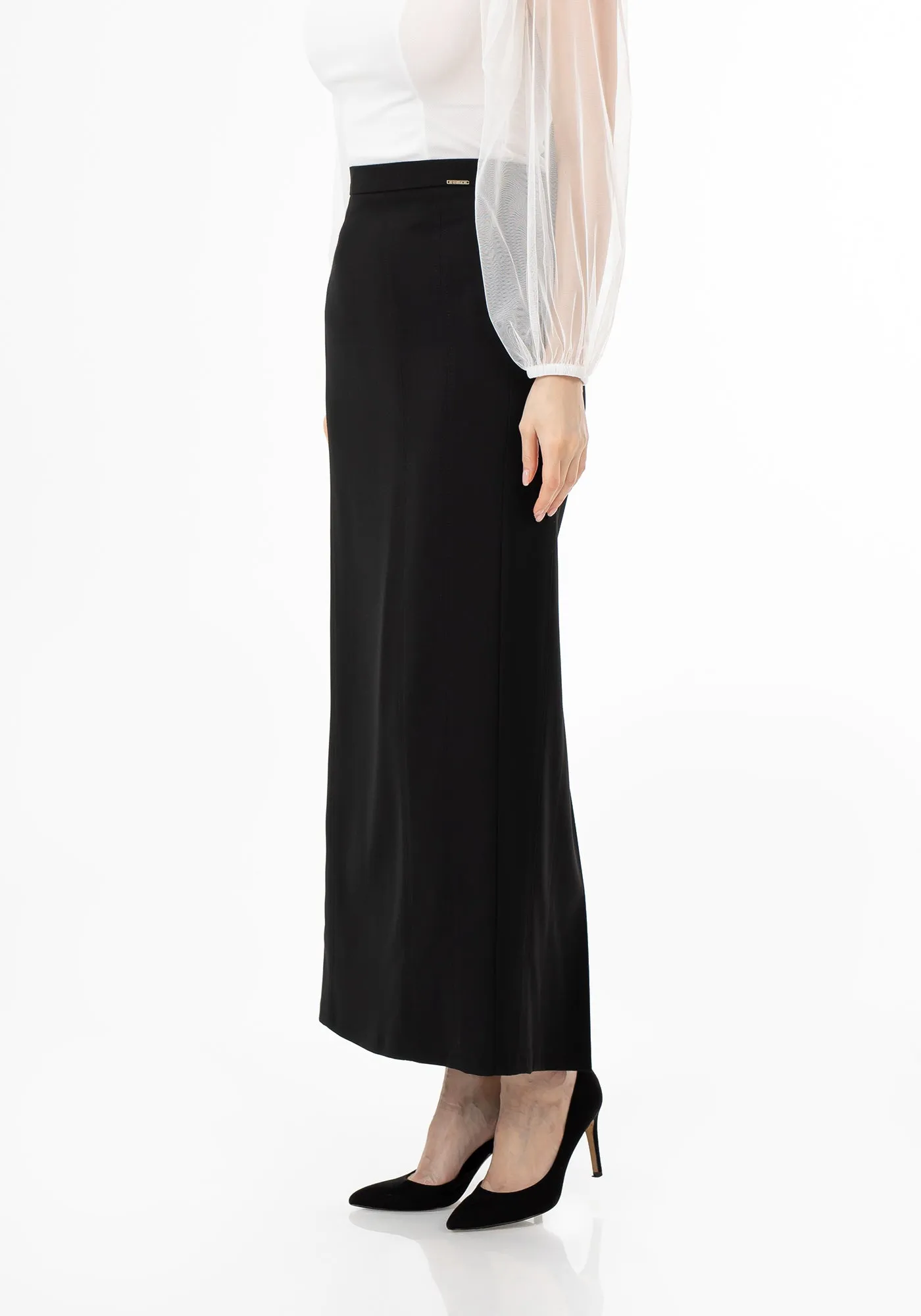 Ankle Length Plus Size Back Split Maxi Skirt - G-Line