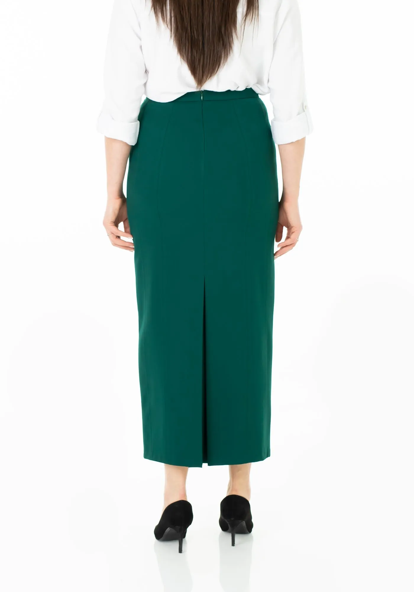 Ankle Length Plus Size Back Split Maxi Skirt - G-Line