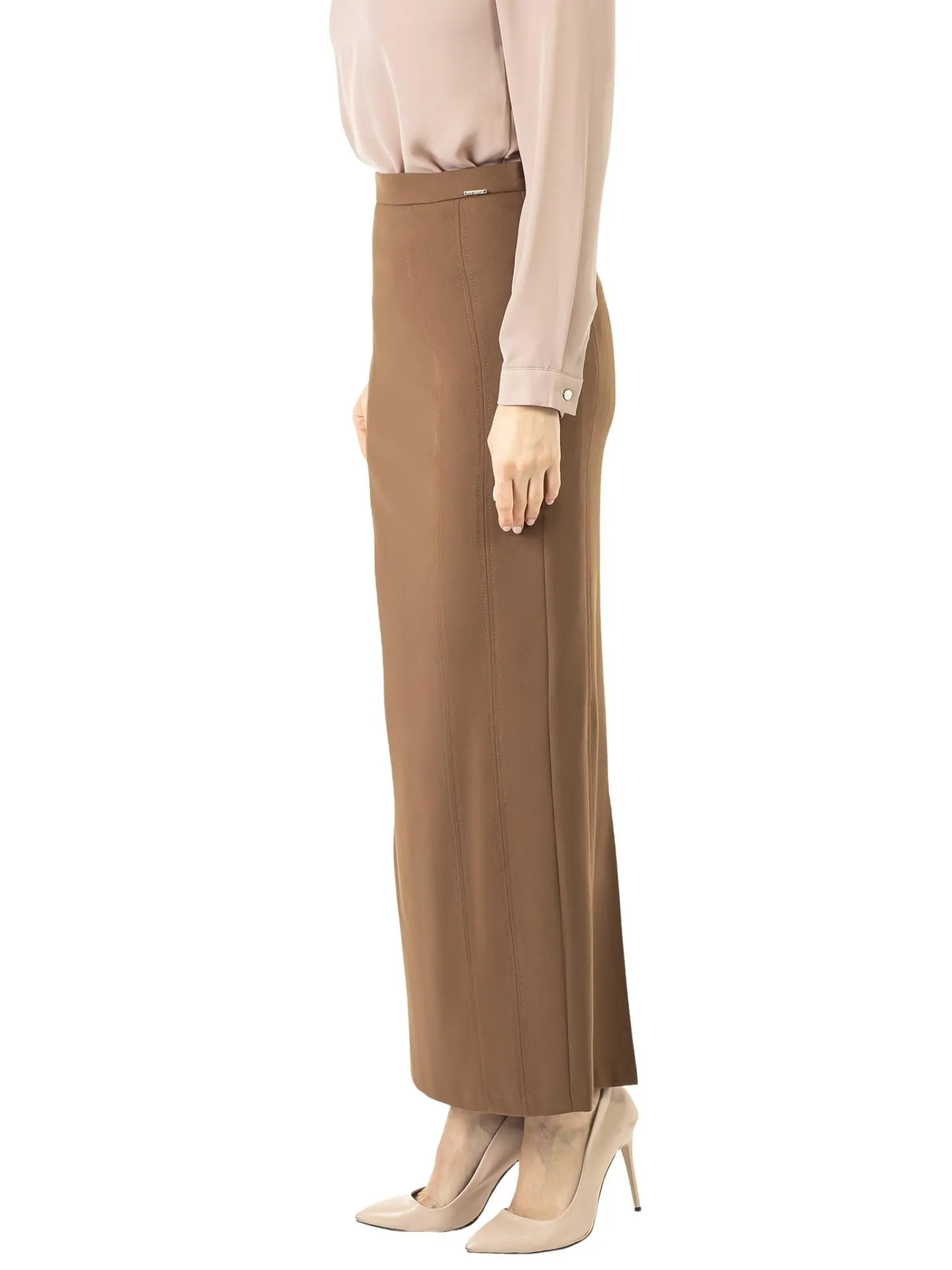 Ankle Length Plus Size Back Split Maxi Skirt - G-Line