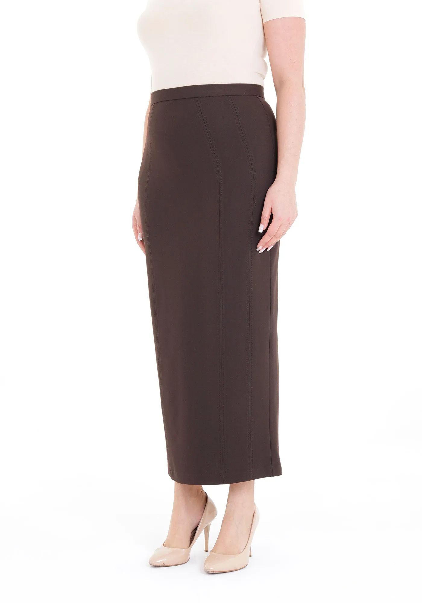 Ankle Length Plus Size Back Split Maxi Skirt - G-Line