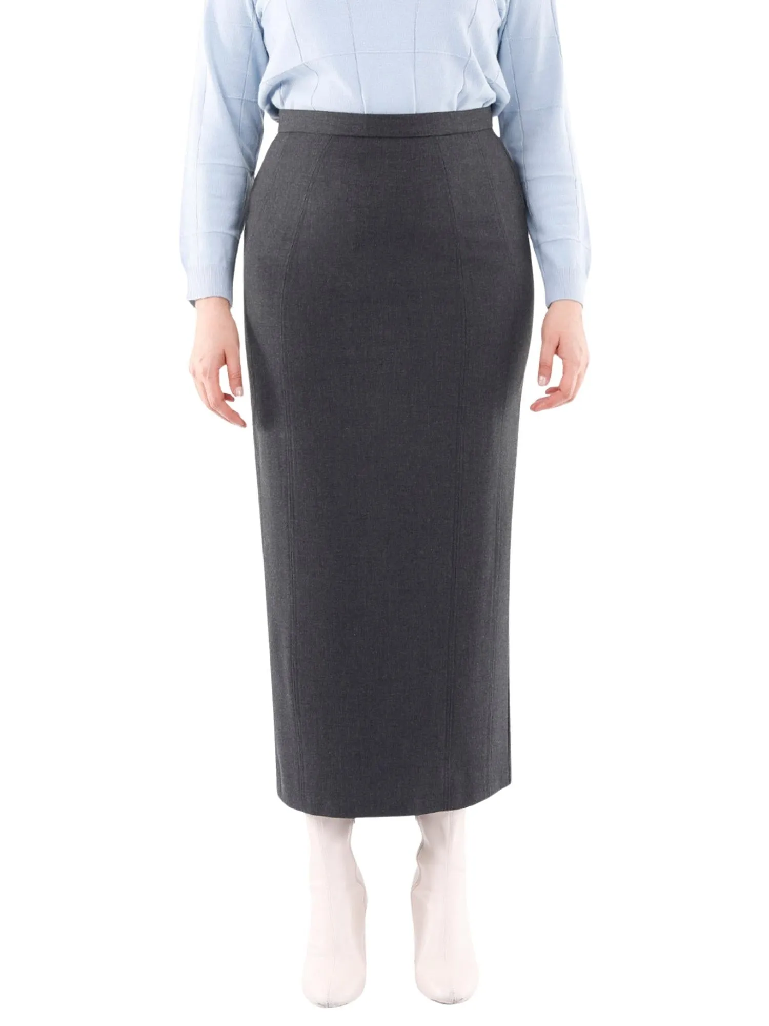 Ankle Length Plus Size Back Split Maxi Skirt - G-Line