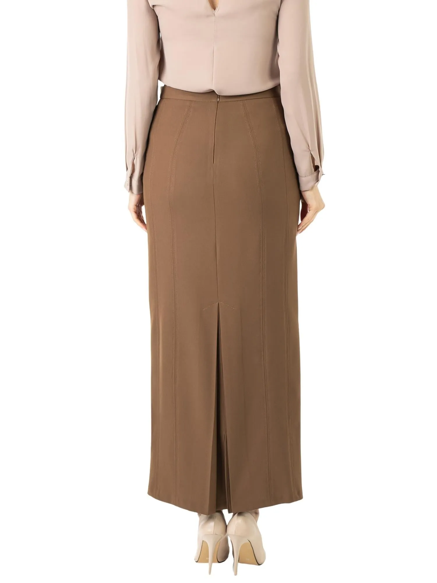 Ankle Length Plus Size Back Split Maxi Skirt - G-Line