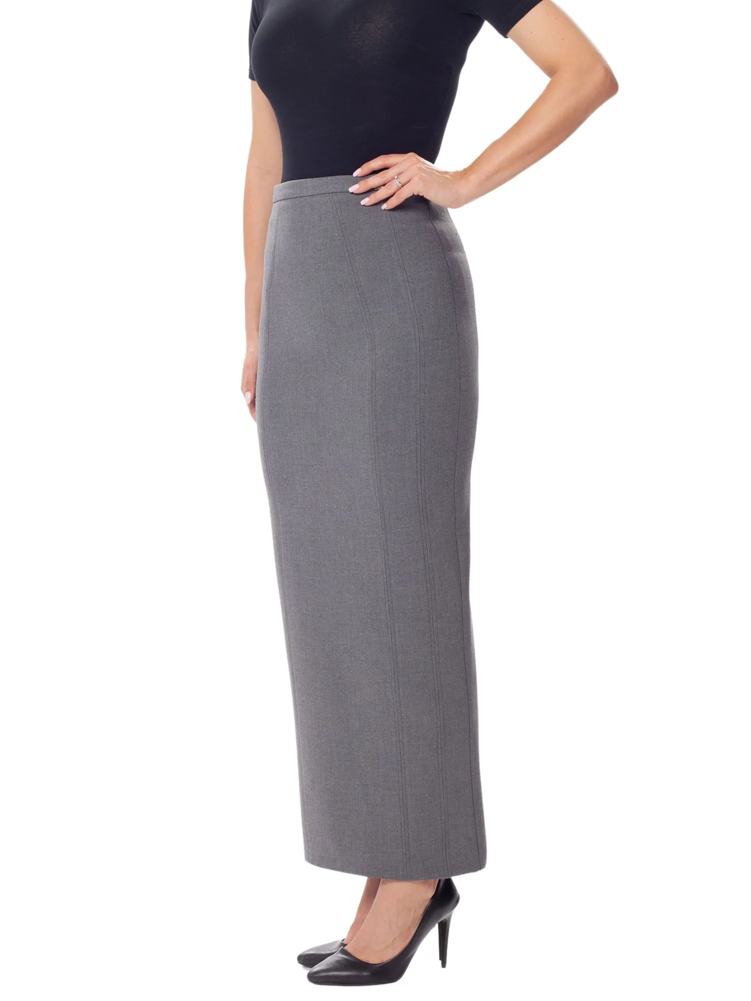 Ankle Length Plus Size Back Split Maxi Skirt - G-Line