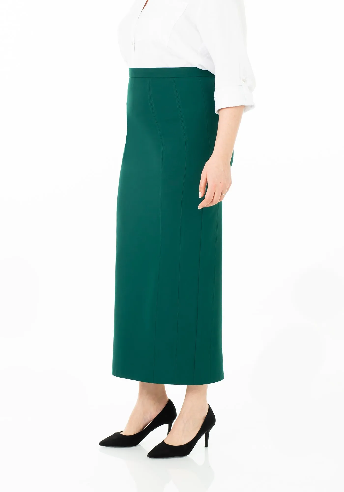 Ankle Length Plus Size Back Split Maxi Skirt - G-Line