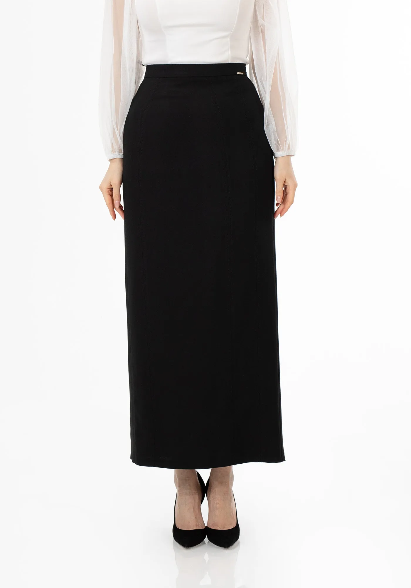 Ankle Length Plus Size Back Split Maxi Skirt - G-Line