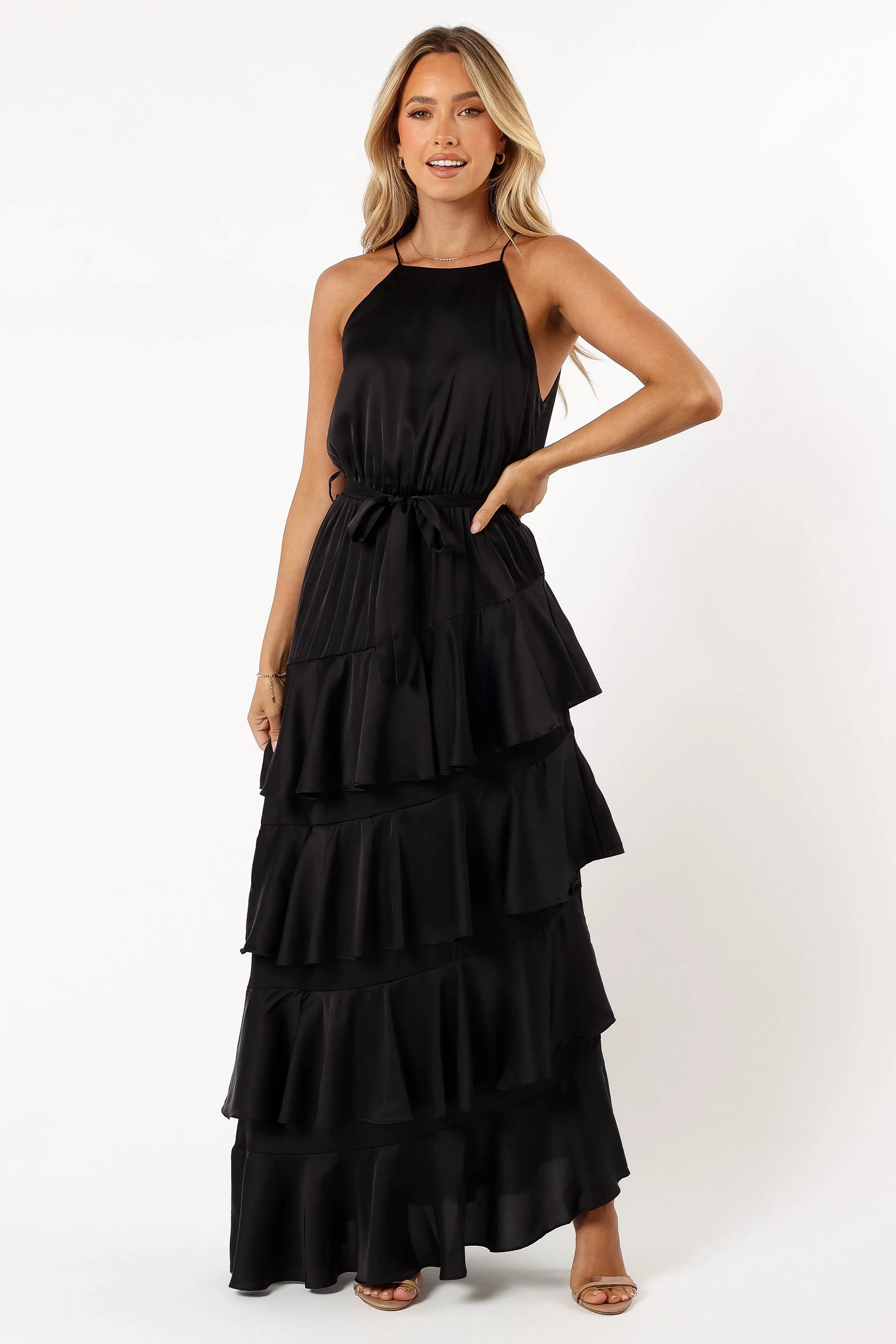 Annalise Tiered Maxi Dress - Black