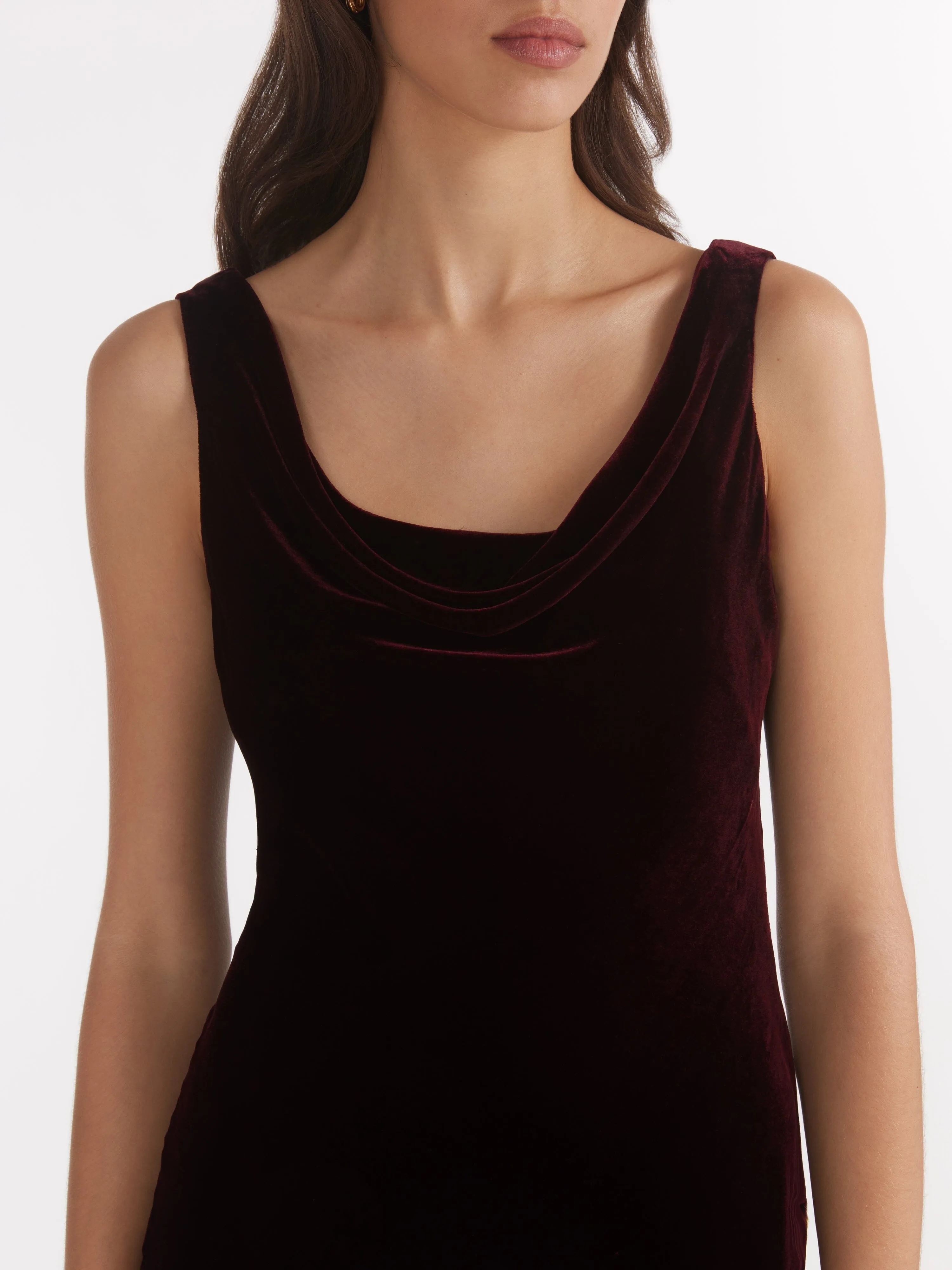 Asher Long Dress in Burgundy