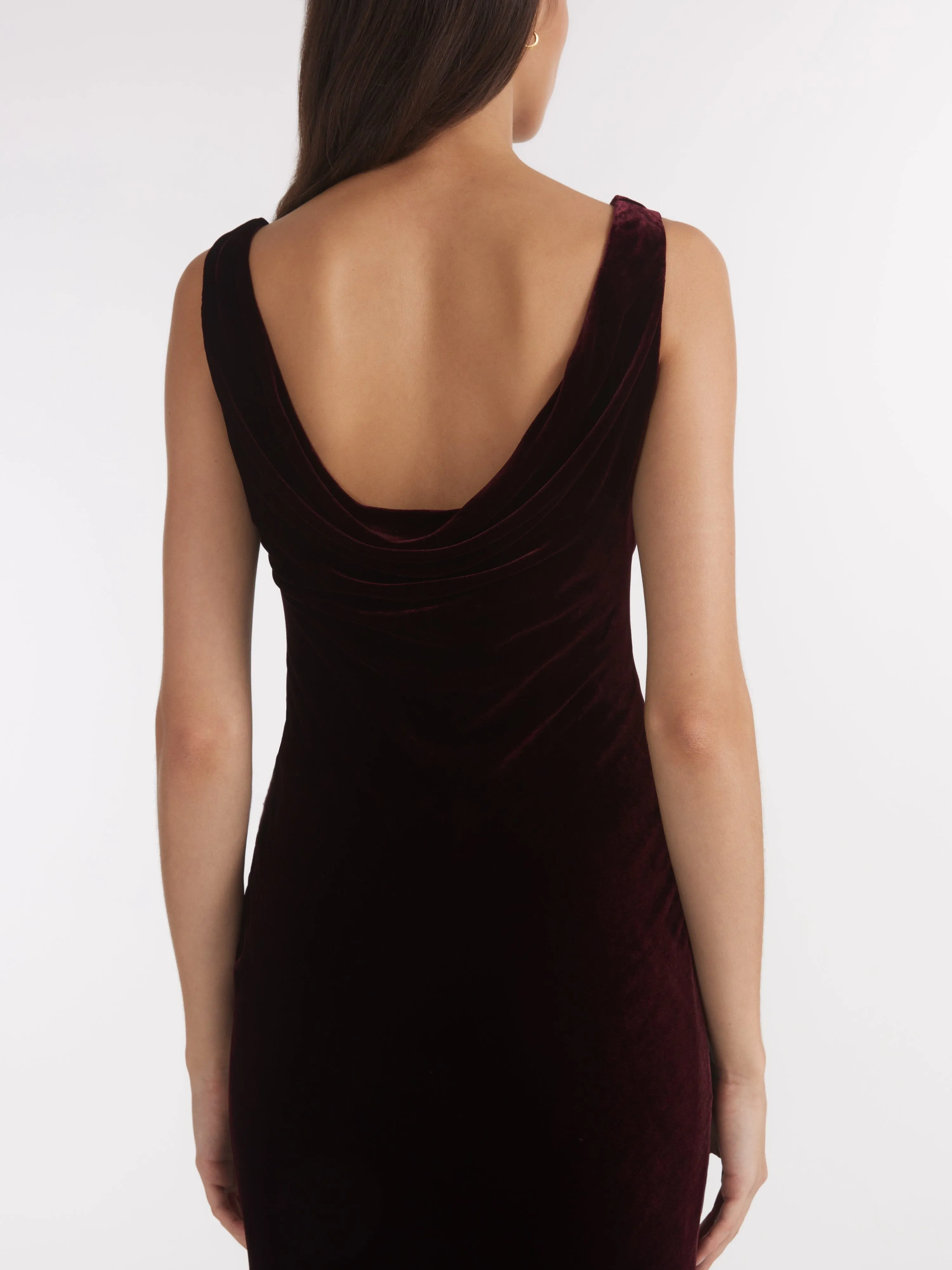 Asher Long Dress in Burgundy