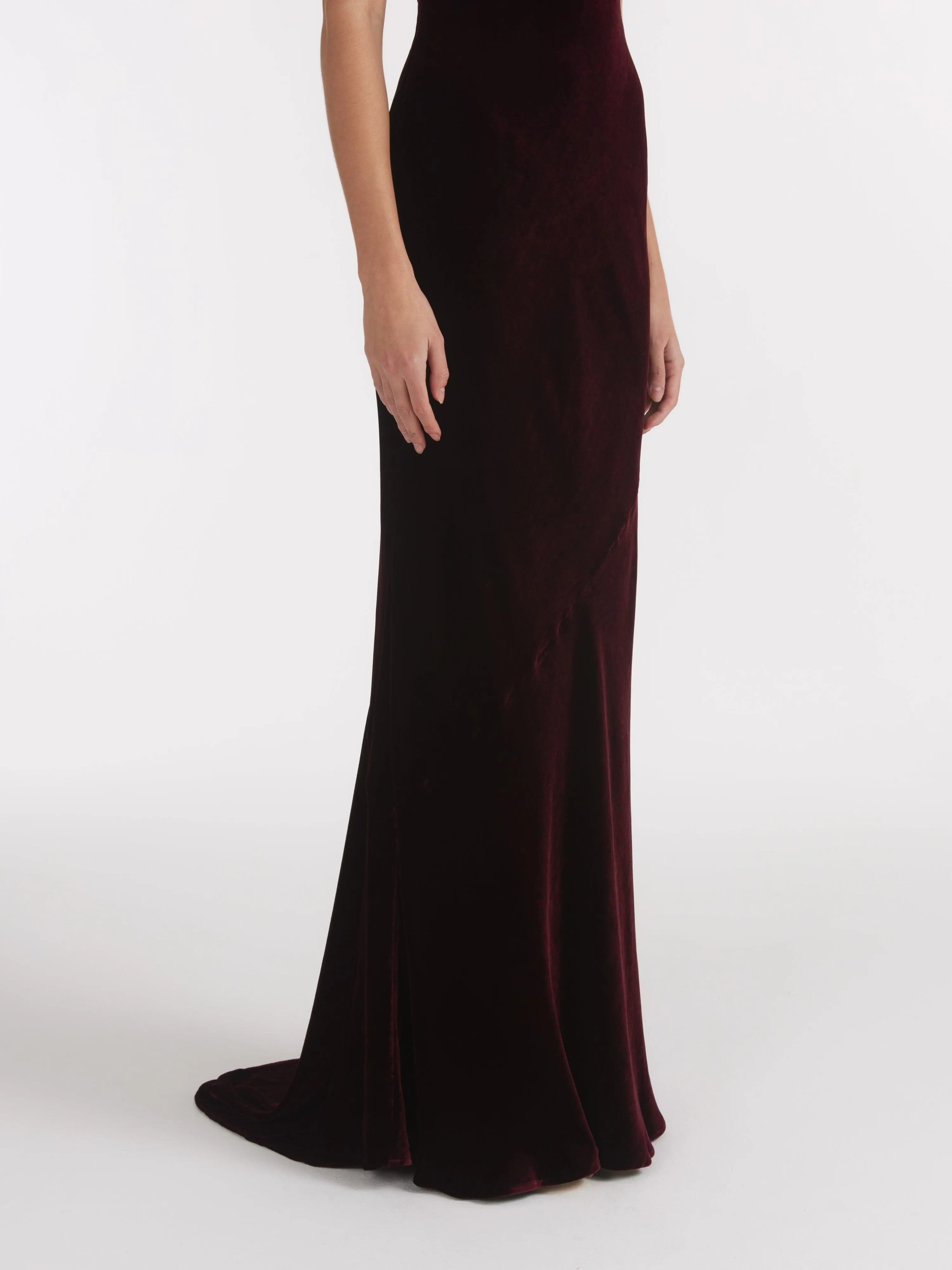 Asher Long Dress in Burgundy