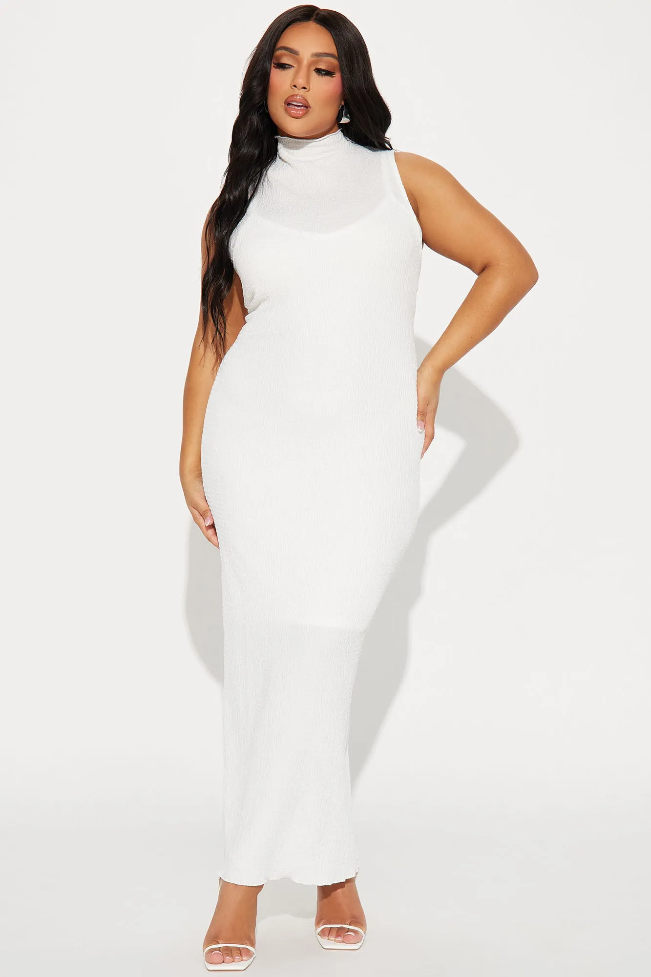 Aspen Textured Maxi Dress - Ivory