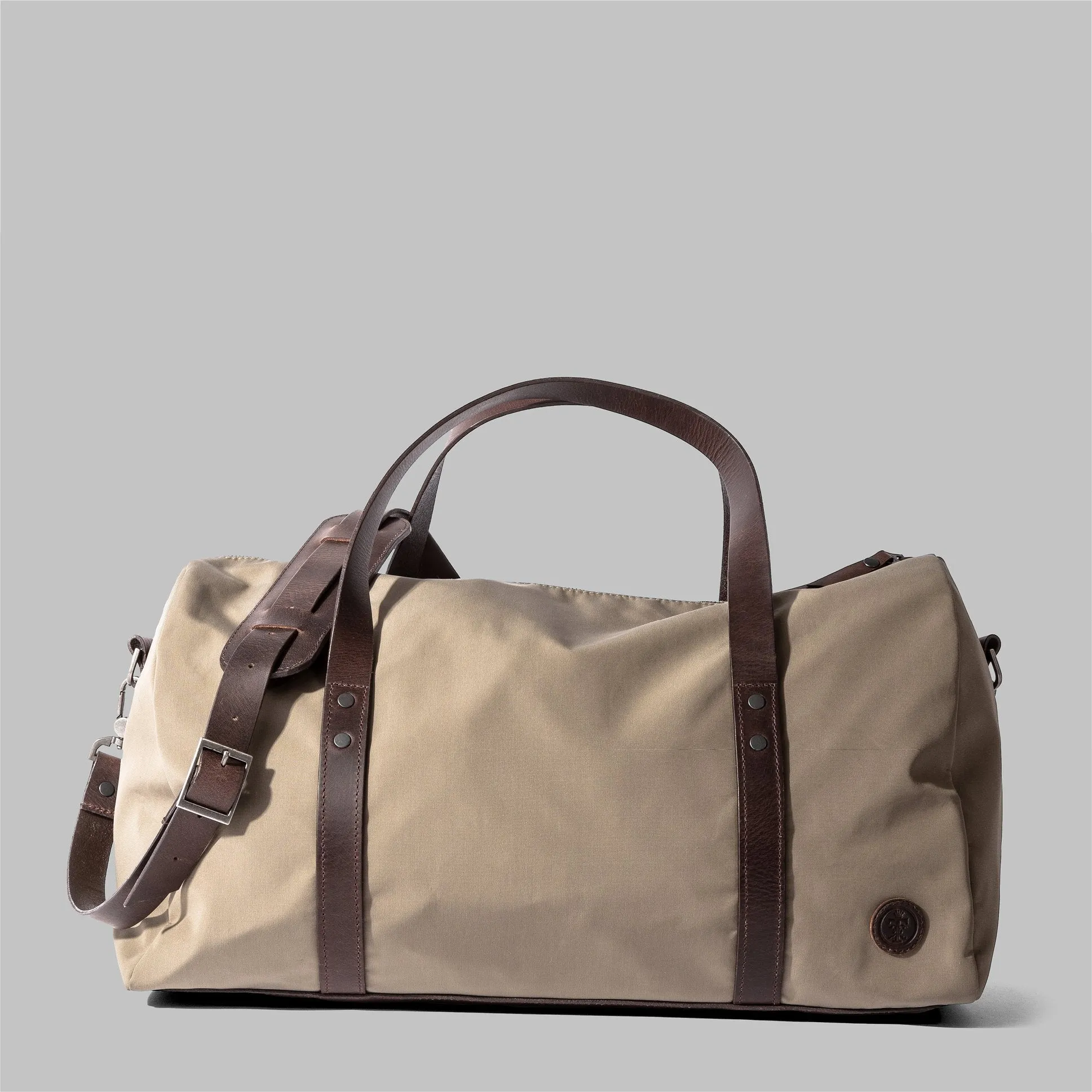 Bexley Beige Nylon & Leather Weekender