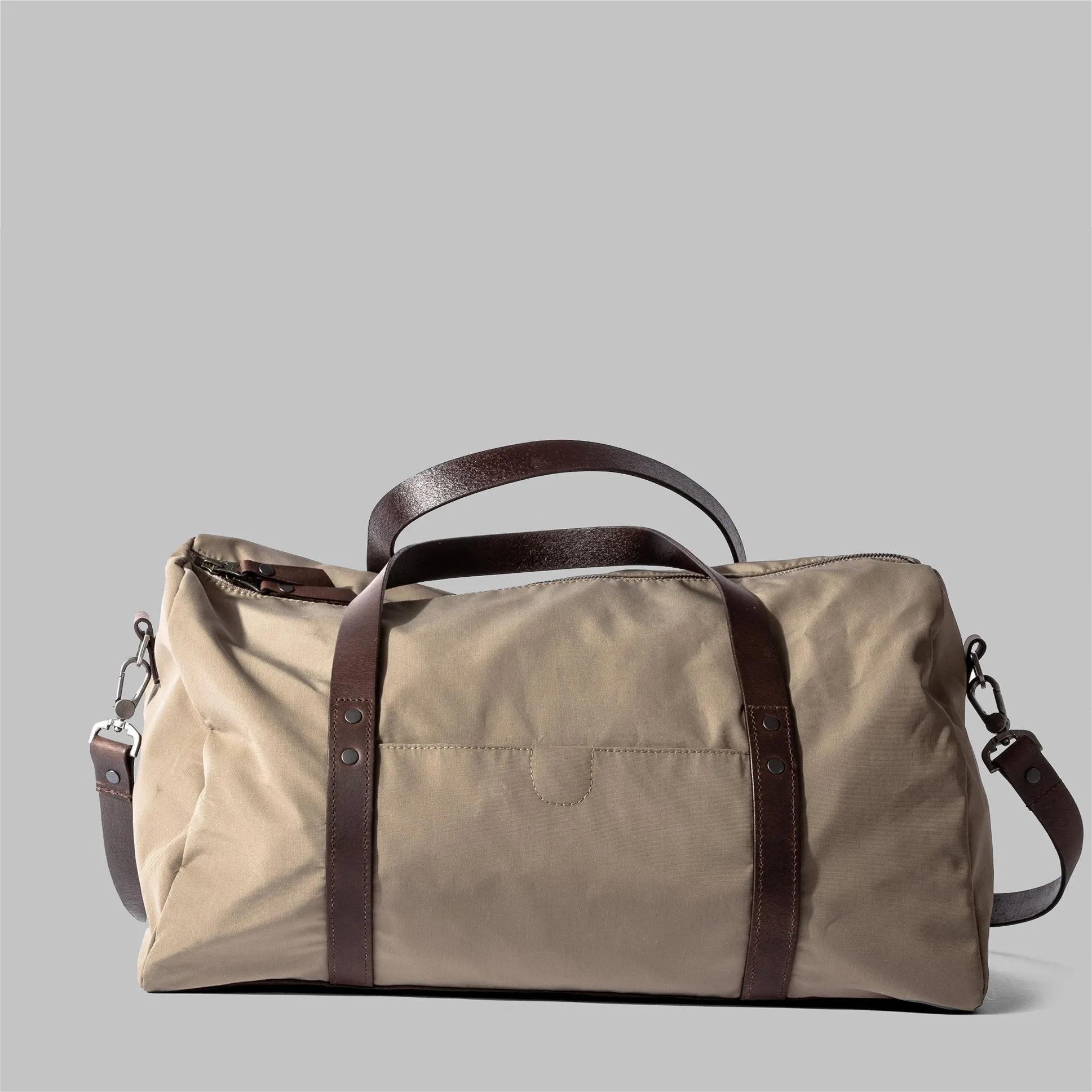 Bexley Beige Nylon & Leather Weekender