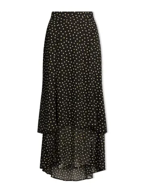 Black cream polka dot Lotta maxi skirt