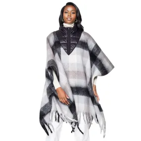 Black Plaid Fringe Poncho: Get cozy and fashionable this season