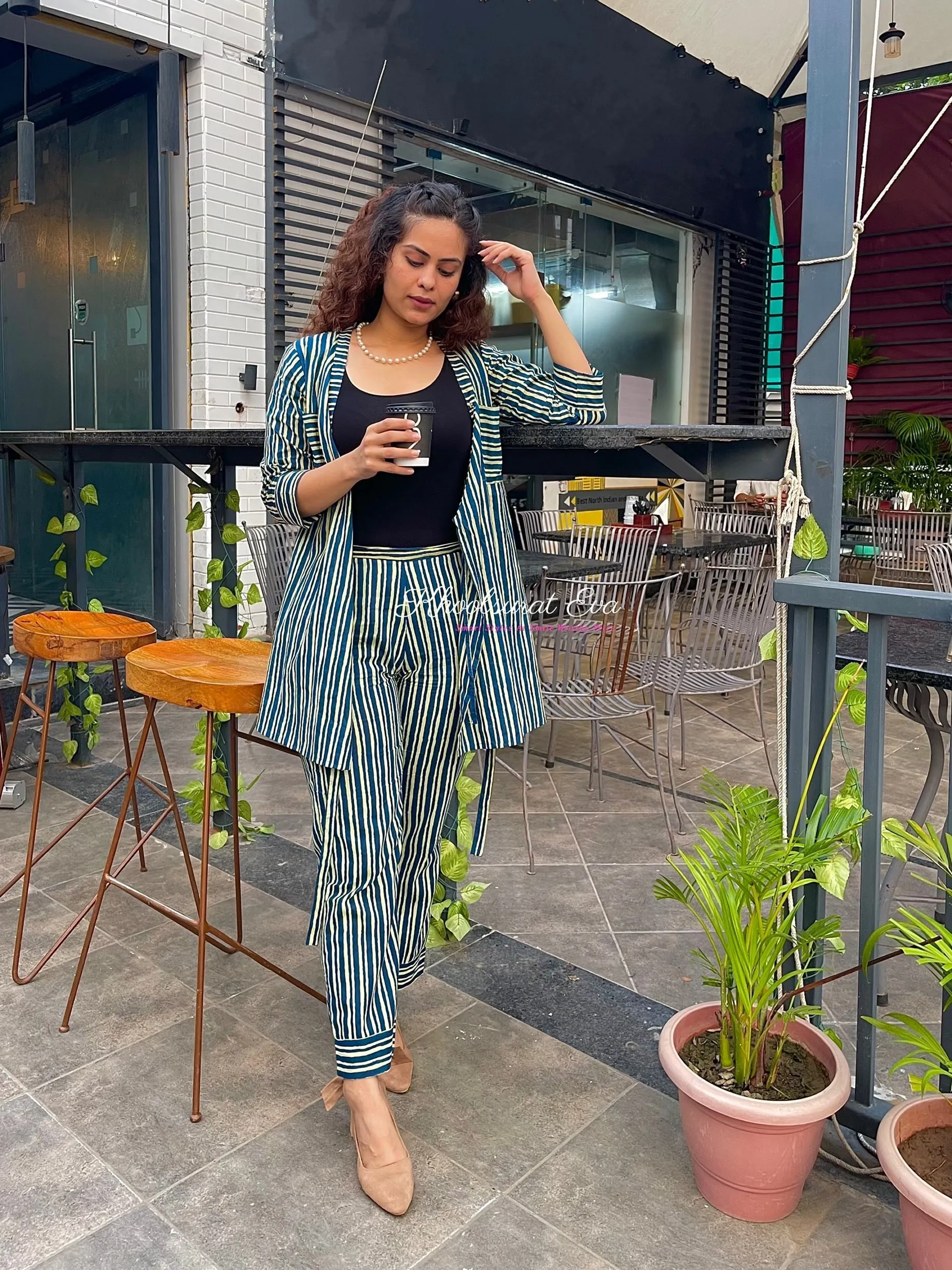 Blue Striped CoOrd Set