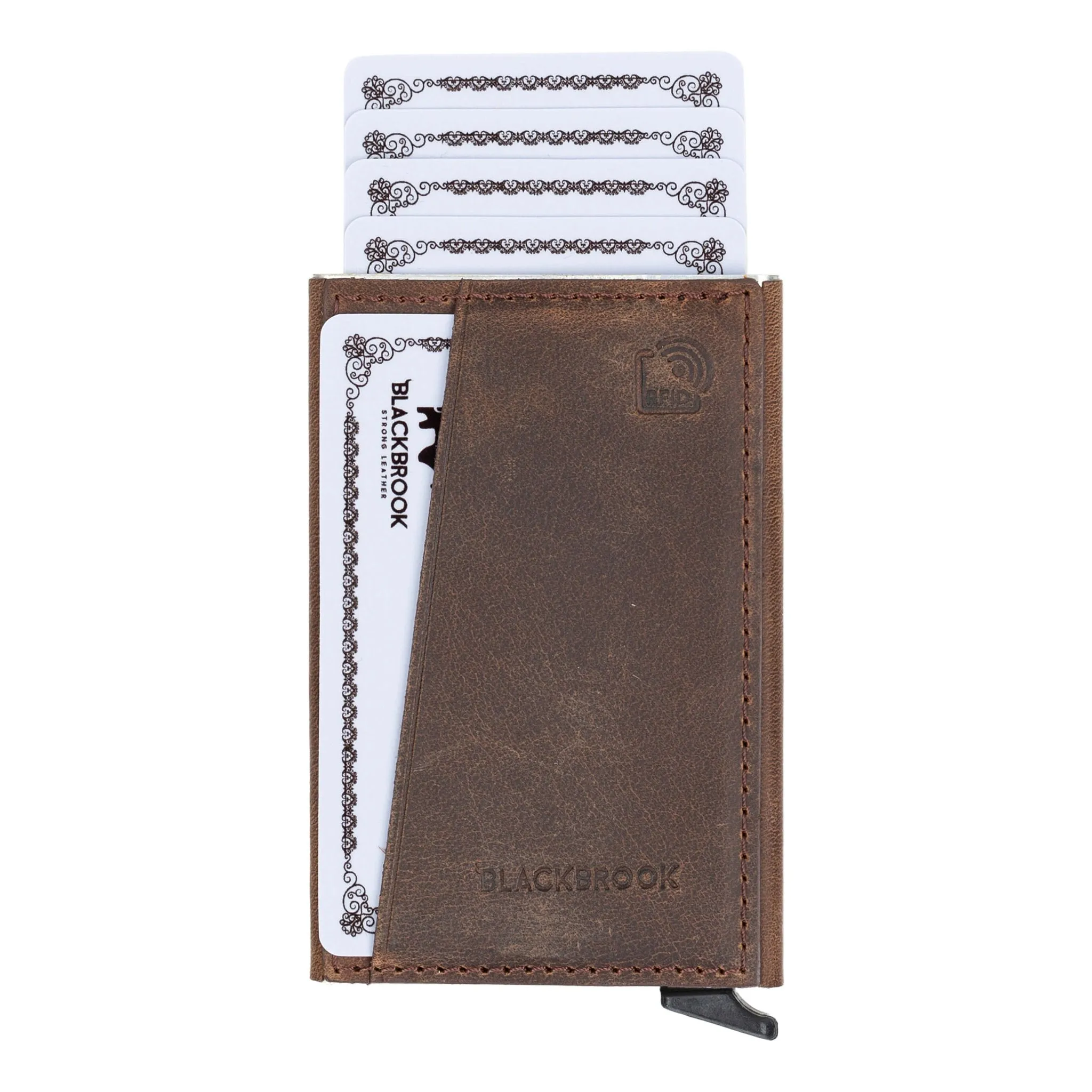 Bond Slim Card Holder Wallet with RFID, Distressed Coffee