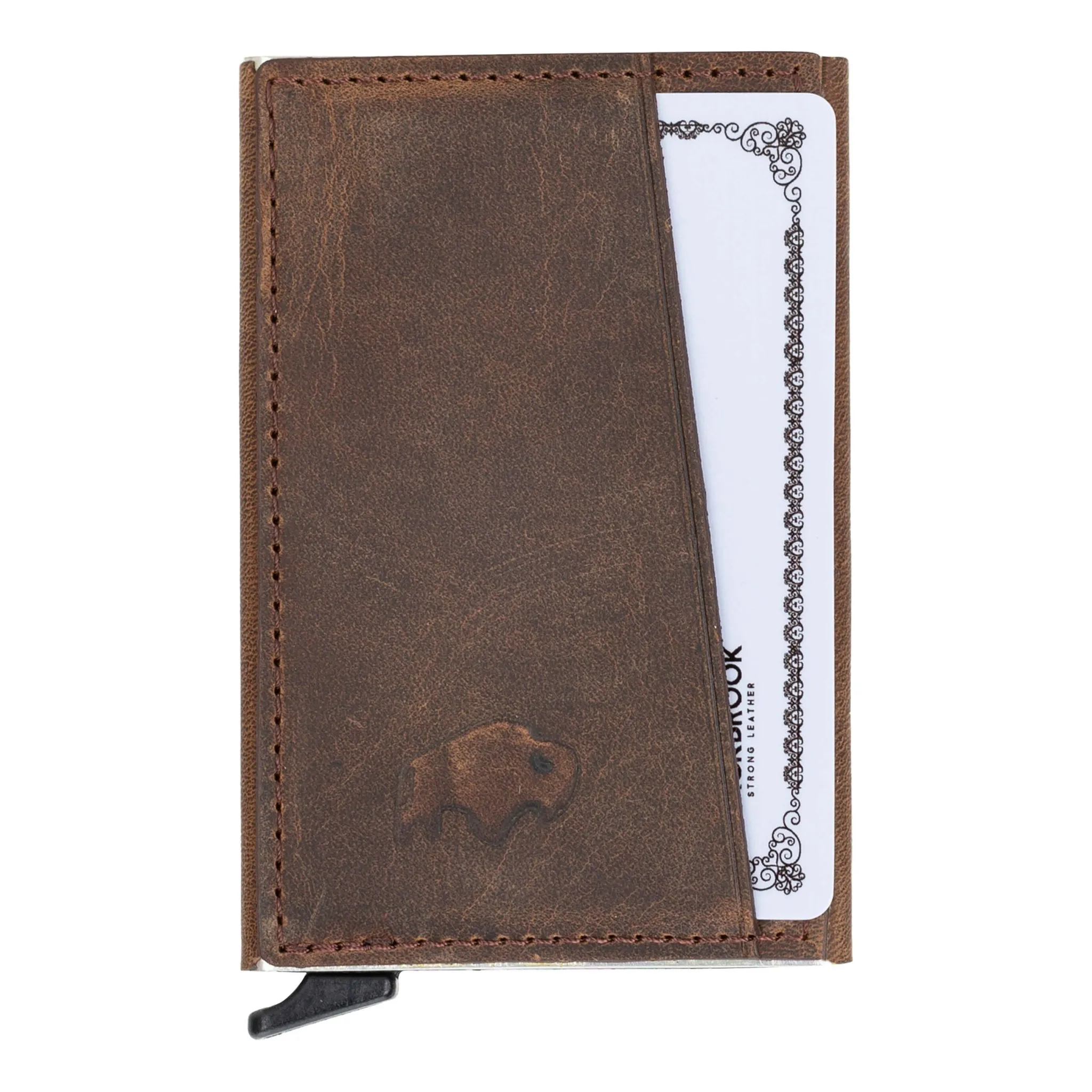 Bond Slim Card Holder Wallet with RFID, Distressed Coffee