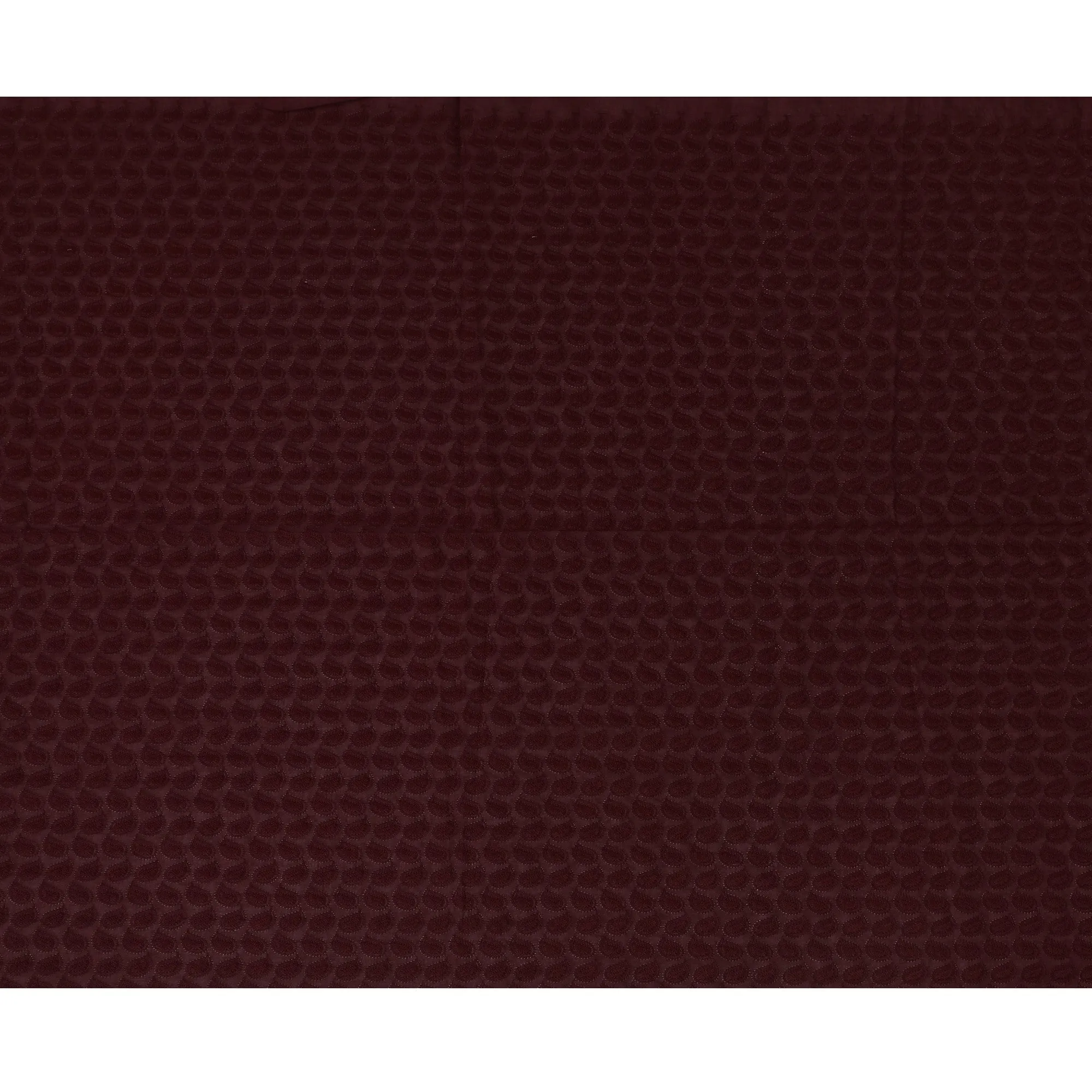 Burgundy Cotton Voile Fabric with Embossed Leaf Pattern, 110 cm Width-D20111