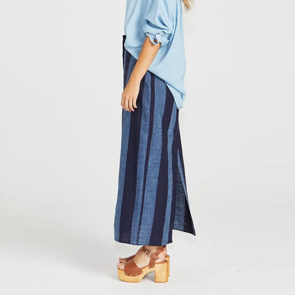 Cailee Maxi Skirt - Navy Stripe