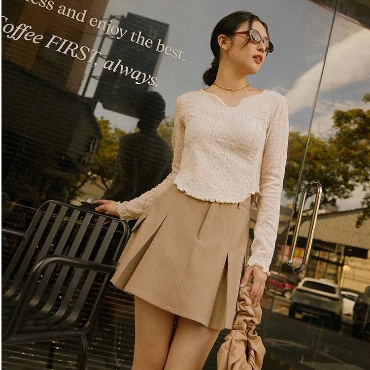 Casual Short Pleated Pocket Mini Skirt