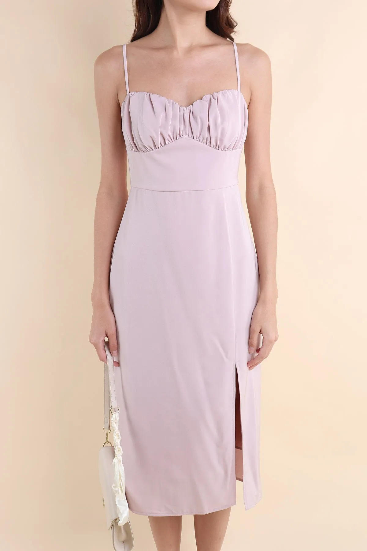 CHEYENNE FITTED MIDI DRESS IN PINK