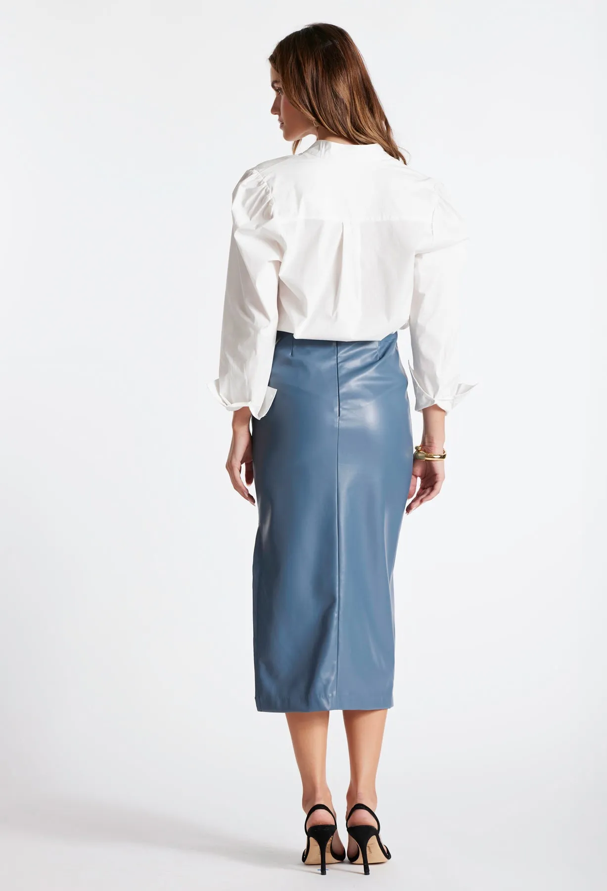 Colette Side Ruched Midi Skirt