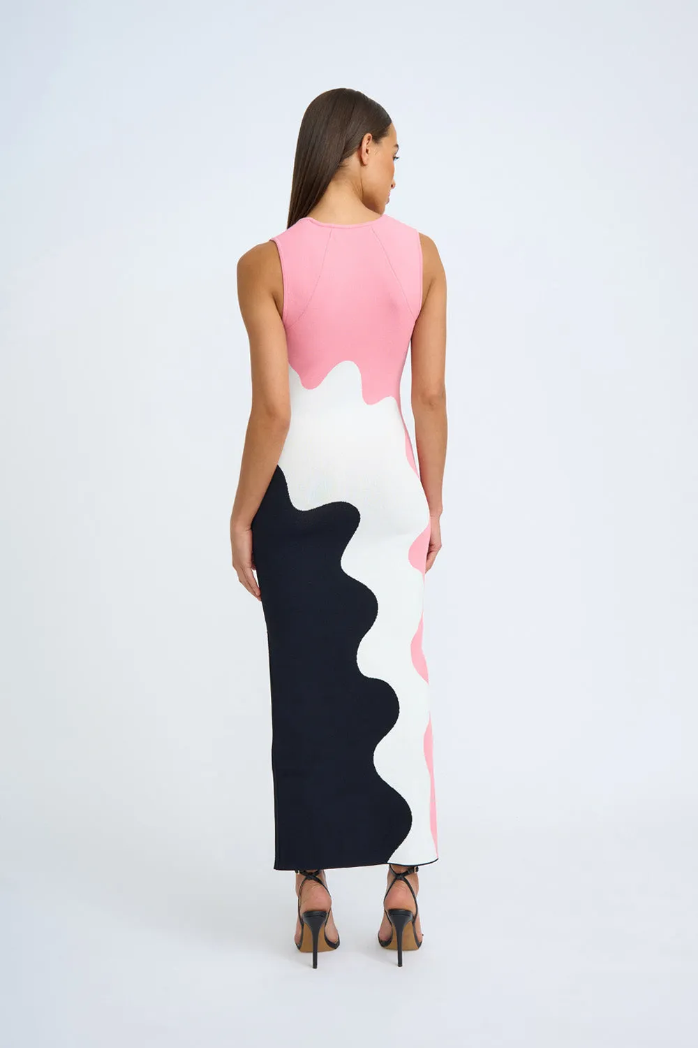 Dahlia Knit Midi Dress | Final Sale - Pink Ivory Black