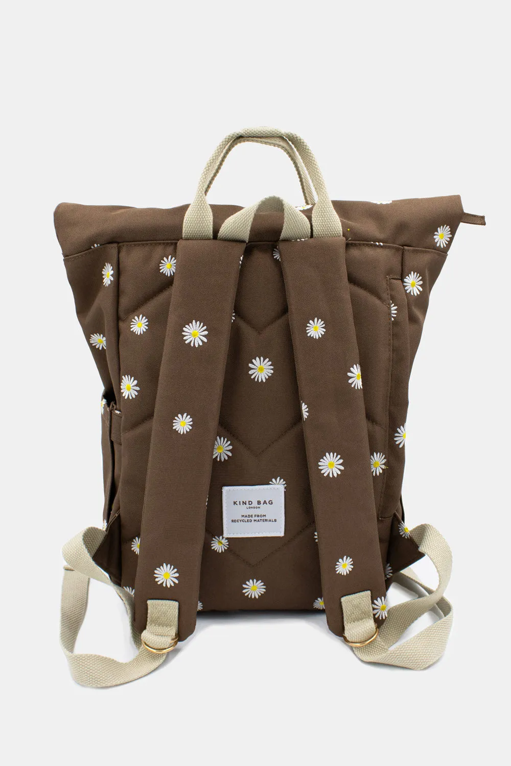 Daisies Brown | Embroidered “Hackney” Backpack | Medium - PRE-ORDER