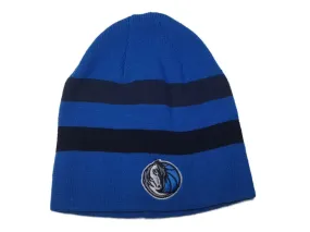 Dallas Mavericks Men's Blue Striped Acrylic Knit Uncuffed Skull Beanie Hat Cap