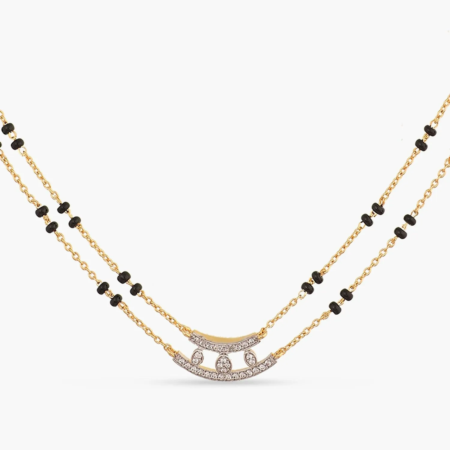 Dazzle Layered CZ Silver Mangalsutra