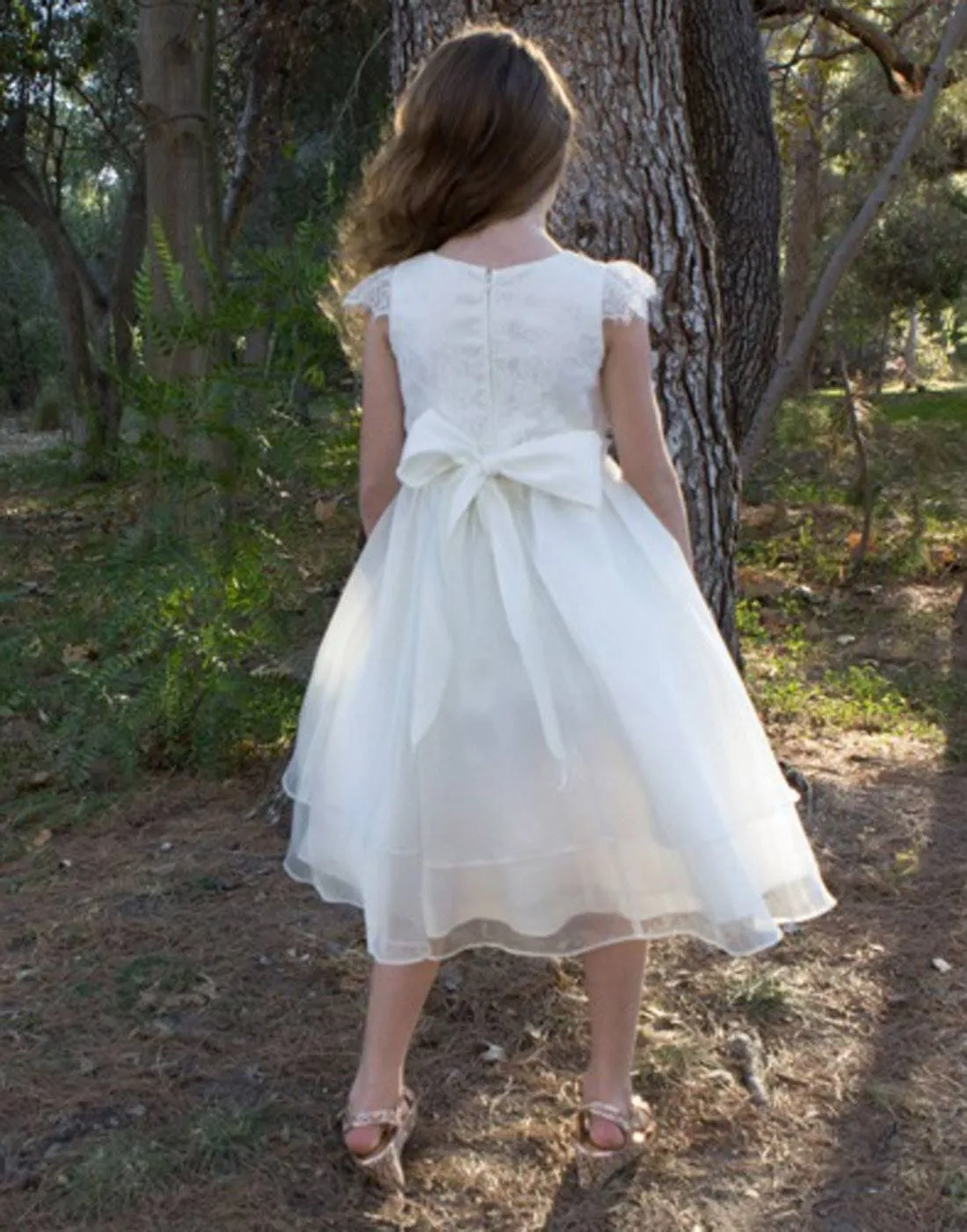 Double Layered Lace and Organza dress - Ivory