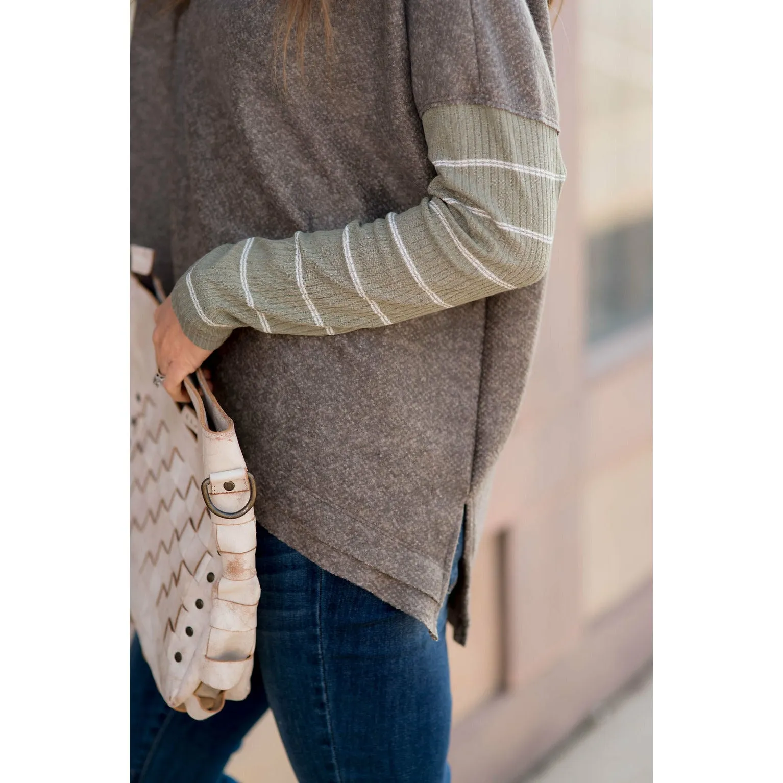 Double Lined Faux Poncho Style Sweater