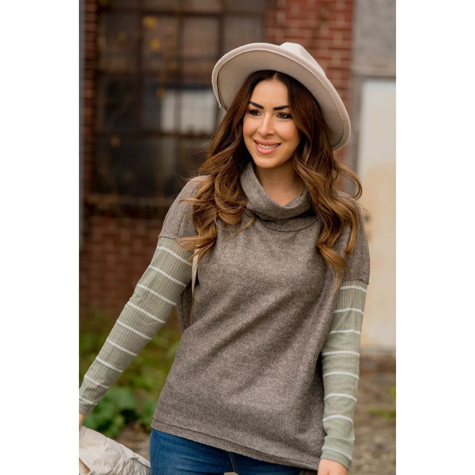 Double Lined Faux Poncho Style Sweater